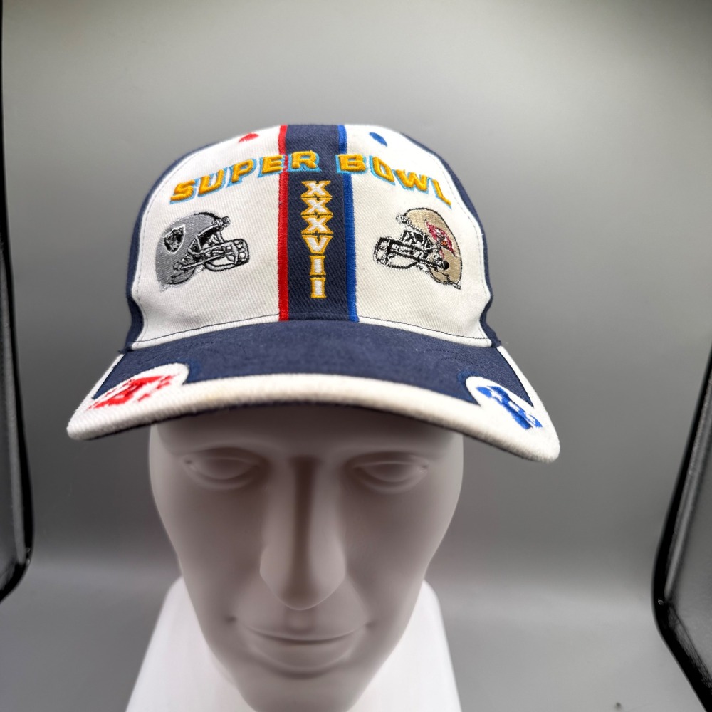 Reebok Super Bowl XXXVII Hat Mens OSFA  Raiders vs Buccaneers Vintage